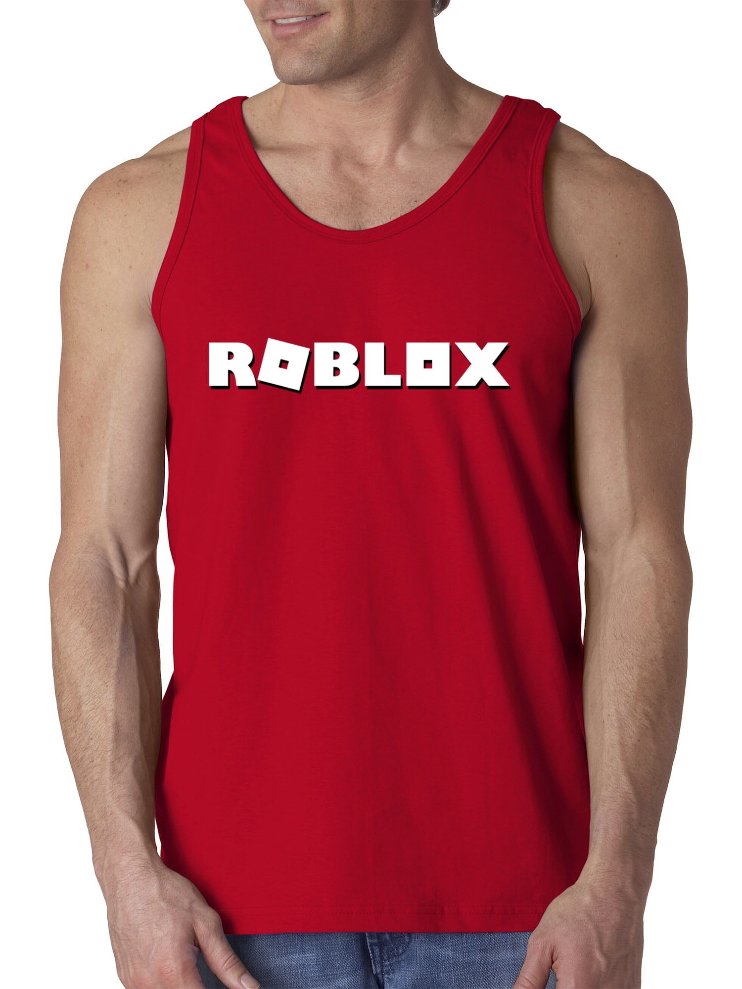 Trendy Usa 923 Mens Tank Top Roblox Logo Game Accent Large Red - red tank top roblox