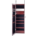 thumbnail image 3 of Costway Armario de Joyas Montado Pared Espejo Joyero Colgado Puerta con Luces LED Café, 3 of 10