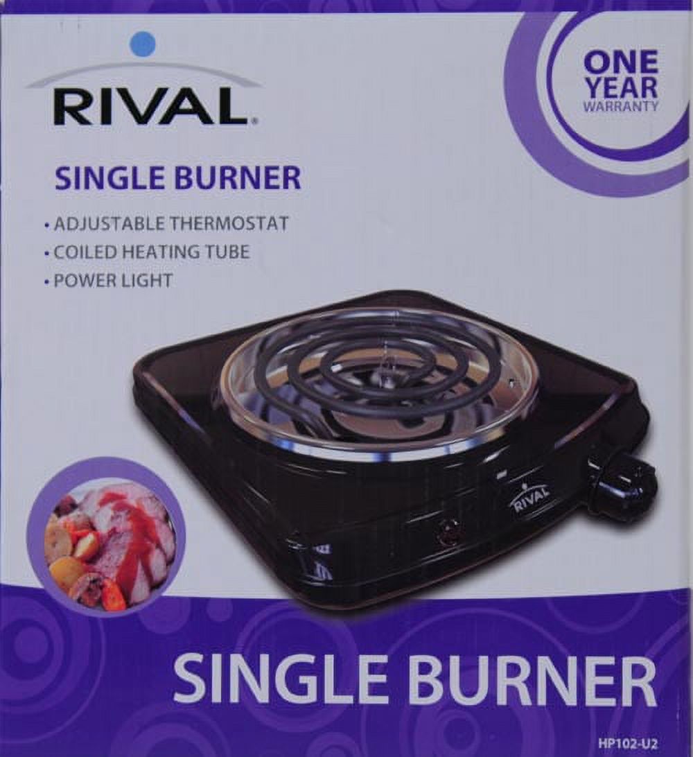 Rival Single Burner 145mm 1-Coil Black Countertop Burner