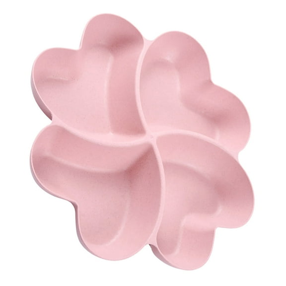 Raindrops Fruit Plate Pink Wheat Straw 1Pcs 11.4x11.4x1.6in