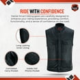 thumbnail image 5 of Daniel Smart S to 12 XL Men leather vest Cowhide Motorcycle Leather Vest with Design, 5 of 7