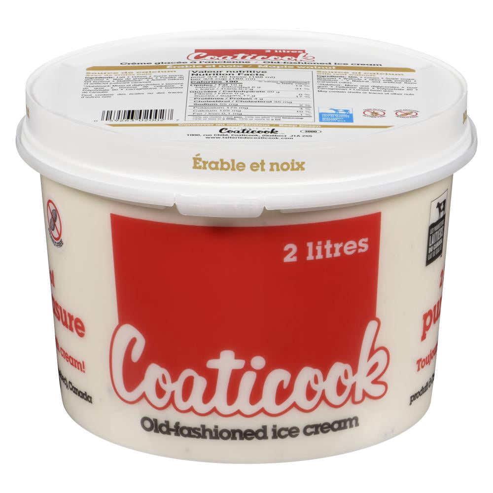 Crème glacée Coaticook érable et noix, sans arachides, sans gluten