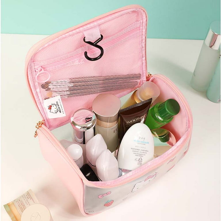MINISO Hello Kitty Cute Portable Large Capacity Cosmetic Bag for Women Waterproof Cartoon Travel Hook Toiletry Bag Storage Bag Walmart