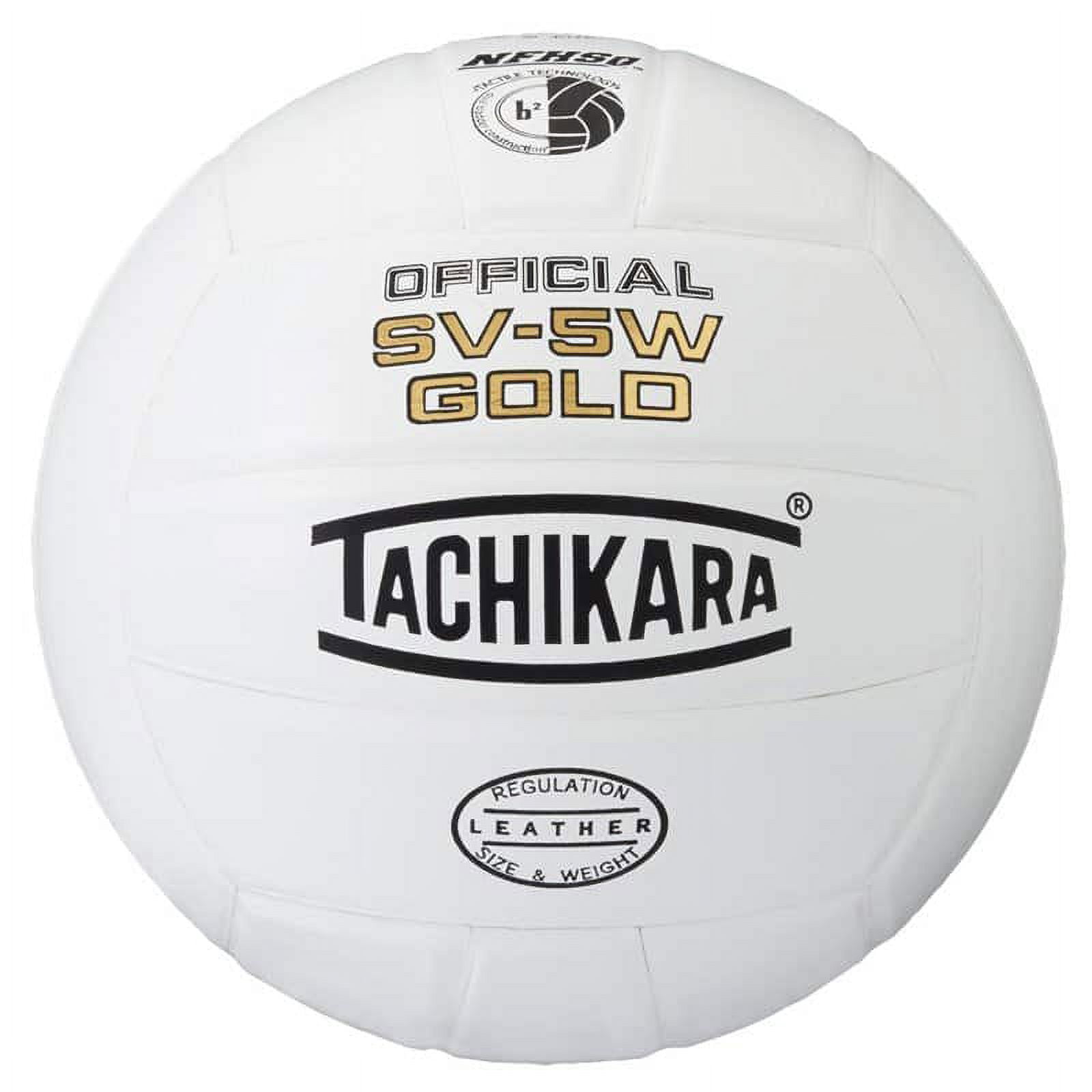 Tachikara Official SV-5W Gold Leather Volleyball, Scarlet/White/Black