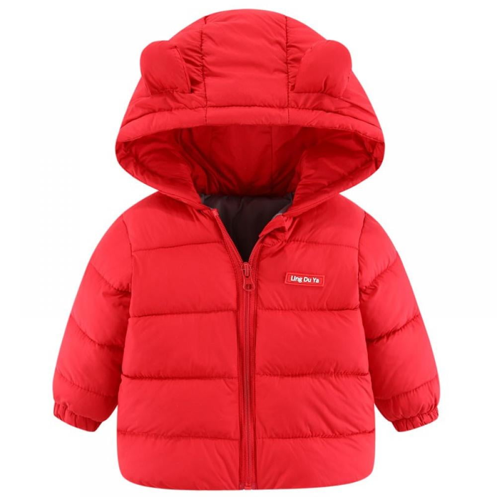 Winter Kids Boys Thick Padded Coat Puffer Down Jacket Snowsuit Outerwear Hooded