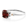 thumbnail image 4 of Gem Stone King 925 Sterling Silver and 10K Rose Gold Red Garnet Engagement Ring for Women (2.74 Cttw, Gemstone Birthstone, 8X8MM Cushion, Available 5,6,7,8,9), 4 of 6