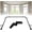 Black, variant on 2PC Bay Window Curtain Rods, 1 Inch Heavy Duty Metal U Shaped Corner Curtain Rod, 59-184” Adjustable Curved Curtain Rod for Bay Window Black