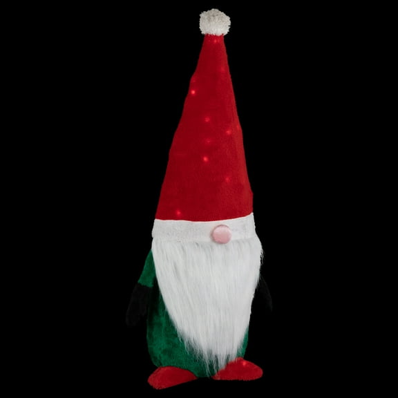 Northlight Lighted Christmas Gnome Yard Decoration - 35" - Clear Lights - Red and Green