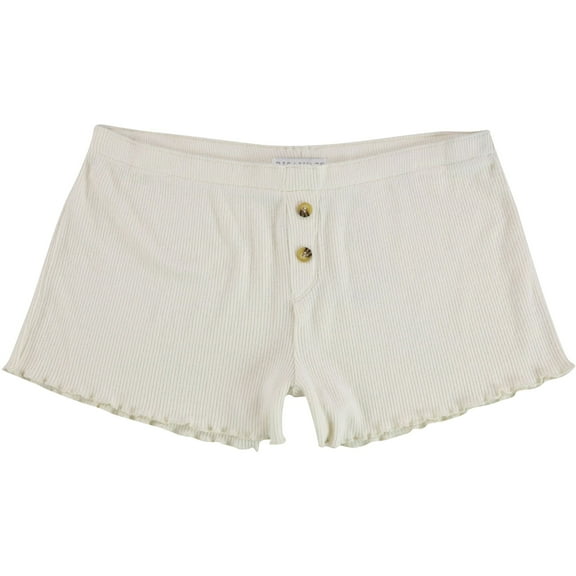P.J. Salvage Womens Ribbed Pajama Shorts, Off-White, Medium