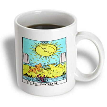 3dRose Tarot The moon Card, Ceramic Mug, 15-ounce