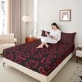 thumbnail image 4 of Manfei Valentine's Day 4pcs Bed Sheets for Teens Female Men,Love Heart Print King Sheets,Romantic Lover Couple Super Cozy Sheet Set,Luxury Bedroom Decor, 4 of 7