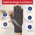thumbnail image 4 of Doctor Developed Arthritis Compression Gloves for Women and Men - fingerless compression gloves for Raynaud‘s, Arthritis, Rheumatoid arthritis & Carpal Tunnel (XS, Grey), 4 of 8