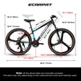 thumbnail image 6 of 27.5 Inch Mountain Bike, 21 Speed Road Bicycle with Dual Disc Brakes, Adult Bike with All-Terrain Tyres&Shock Absorbing Design, Mountain Bikes with Aluminum Alloy Frame for Men and Women, Black&Blue, 6 of 6