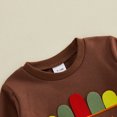 thumbnail image 6 of Cjfdfy Toddler Baby Boy Girl Thanksgiving Outfit Little Turkey Print Long Sleeve Sweatshirt And Pants 2 Pcs Set Little Baby Cute My First Thanksgiving Fall Winter Outfit 6M-4Y, 6 of 9