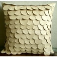thumbnail image 2 of Beige Accent Pillow, Modern Solid Pillow Cover, 12x12 inch (30x30 cm) Throw Pillow Cover, Faux Leather Square Pillow Cover, Mermaid Design Pillow Cover, Circles Dots - Mermaid, 2 of 6