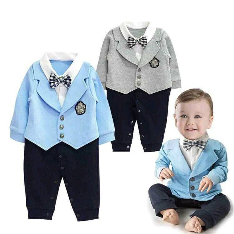 Baby Boys Toddlers Infant Gentleman Romper Jumpsuit Bodysuit Formal Wedding Suit 