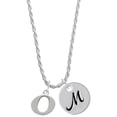thumbnail image 1 of Delight Jewelry Silvertone Large Initial - O - Silvertone Script Initial Disc - M - Charm Necklace, 20"+3", 1 of 4