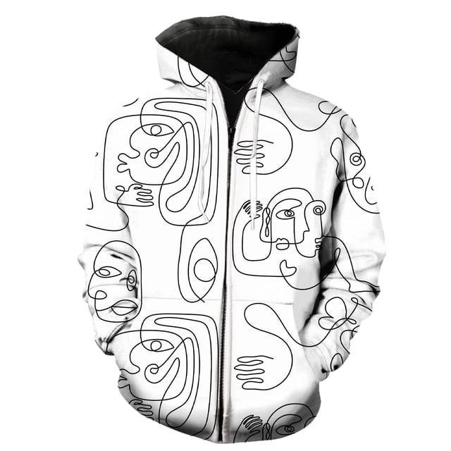 Sudadera con capucha y cremallera para hombre, estilo urbano, estilo Harajuku, informal, de gran tamaño, con estampado 3D, gran oferta, unisex, 2024