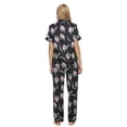 thumbnail image 4 of MintLimit Women's Silk Satin Pajamas Set Short Sleeve Floral Loungewear Sleepwear, 4 of 5