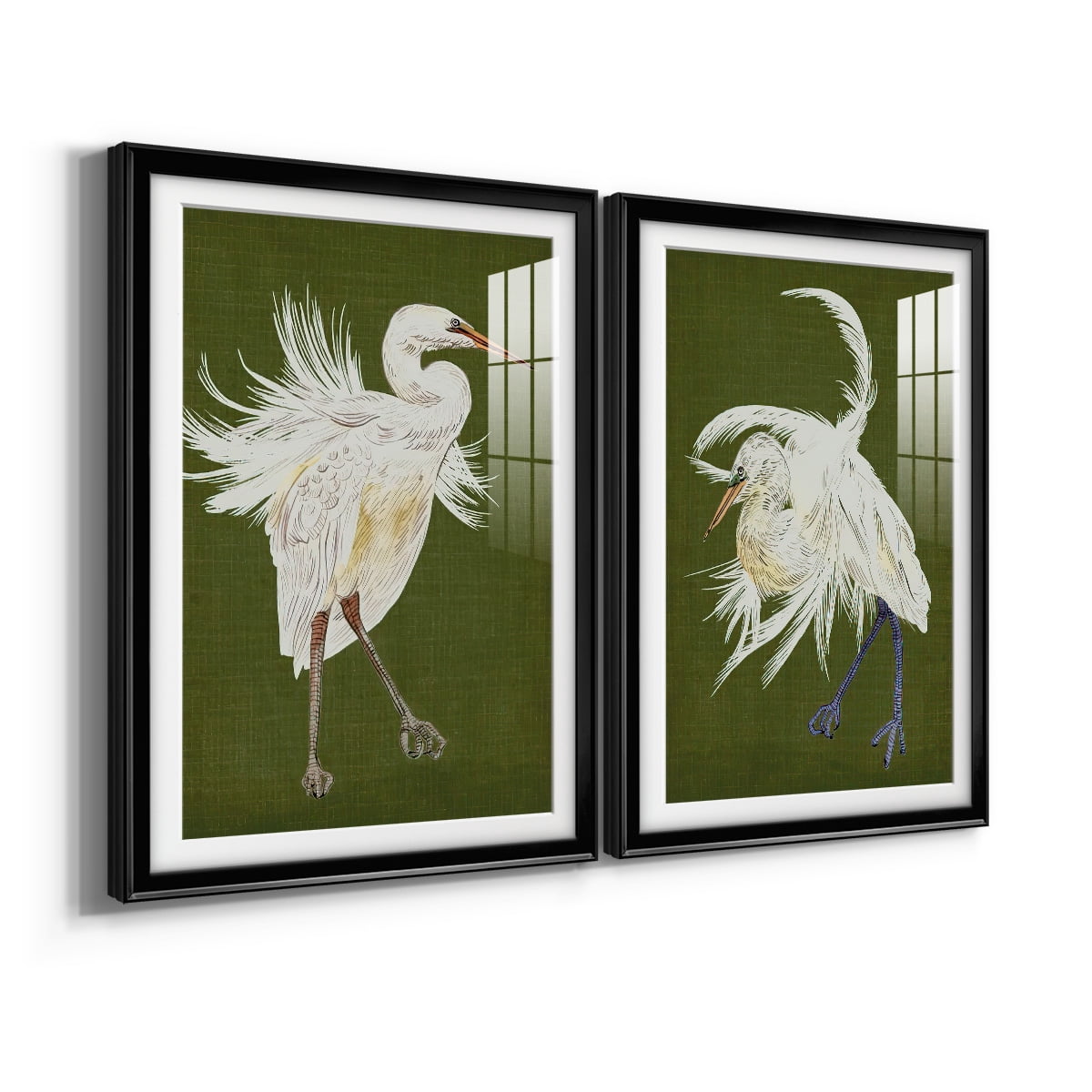 Wexford Home Heron Plumage I Premium Framed Print, 26.5" x 36.5" - Ready to Hang, Black (Set of 2)