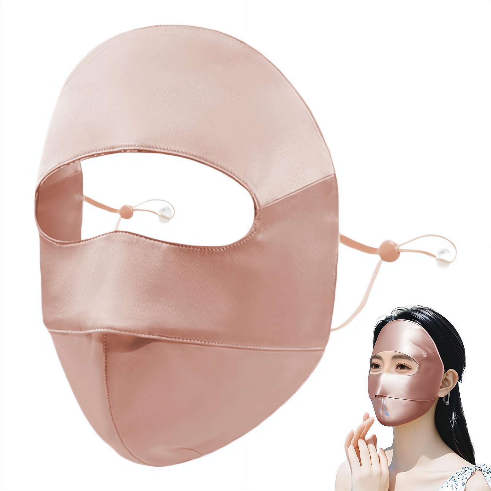 Full Face Sunscreen Mask - UPF 50 UV Protection UV Face Mask Covering Eye,Mulberry Silk FaceMasks Covering Reusable