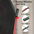 thumbnail image 3 of Rubber Weather Stripping Door Seal Strip Self-Adhesive Door Insulation Weather Strip Soundproofing D Shape Seal Black 49Ft, 3 of 6