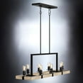 thumbnail image 3 of Luxury Modern Farmhouse Chandelier, 15''H x 44''W, Matte Black & White Ash Finish, Broadway Collection, by Urban Ambiance, 3 of 8