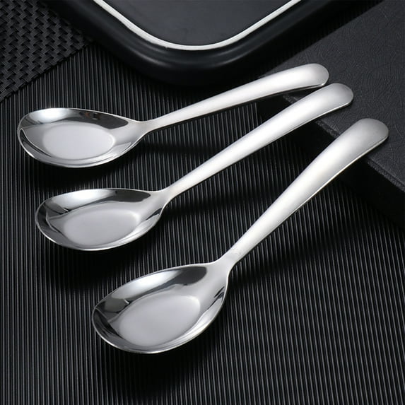 NUZYZ Soup Spoon Rust-proof Stainless Steel Thickened Ice Cream Spoon Accessories for Home