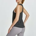 thumbnail image 5 of Hanerdun Women Sport Tank Top Female Racerback Sleeveless Vest Dark Gray M, 5 of 6