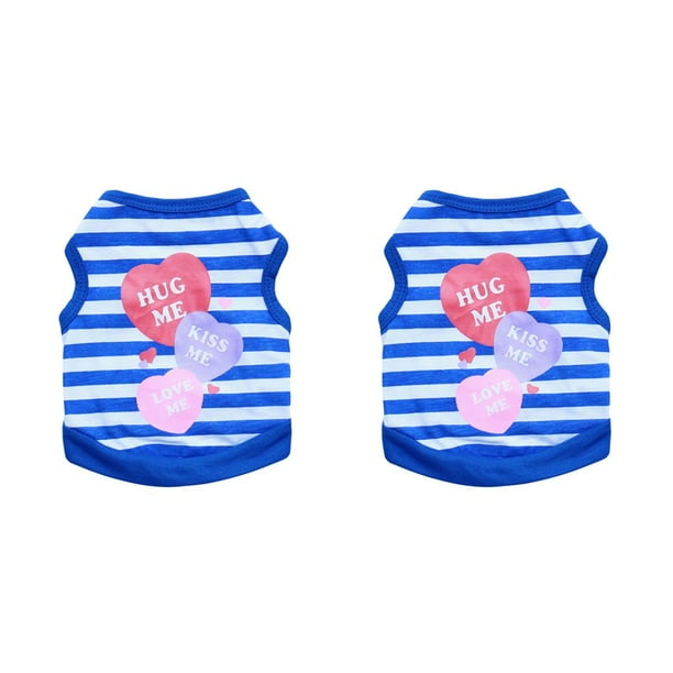 Methold Ropa Verano Chalecos Patrón Rayas Disfraz Elástico Perro Chihuahua azul SG 2Conjunto