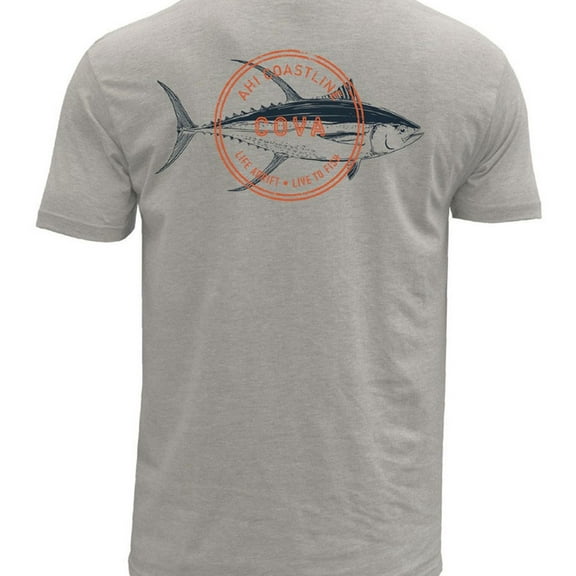 Cova Mens Ahi Coastline Graphic T-Shirt, Beige, Small