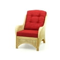 thumbnail image 3 of Jam Lounge ArmChair ECO Natural Rattan Wicker Handmade w/Red Cushions, Natural, 3 of 5