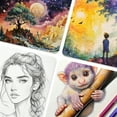 thumbnail image 7 of Uxcell 30 Sheets Cotton Watercolor Paper Round 140lb/300 GSM Cold Press Water 12 Inch, 7 of 7
