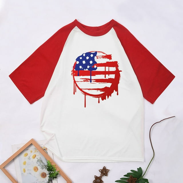 Chandails Snoarin pour Hommes, Mode Décontractée, Patchwork, Col Rond, Chandail à Enfiler, T-Shirt Imprimé, Manches Courtes, Hauts, Chandails du 4 Juillet pour Hommes en Liquidation
