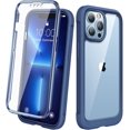 thumbnail image 1 of HTOOQ Designed for iPhone 13 Pro Max Case, Built-in [Touch Sensitive] Screen Protector, Full Body Protective Rugged Cover Shockproof Bumper Case for iPhone 13 Pro Max 6.7'' - Dark BlueDark Blue-, 1 of 7