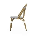 thumbnail image 4 of Christopher Knight Home Remi Outdoor French Cafe Style Chairs (Set of 2) by  Gray + White + Bamboo Print Finish, 4 of 5
