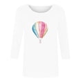 thumbnail image 4 of PuLe Long Sleeve Shirts for Women 3/4 Sleeve Shirts for Women 2024 Womens Floral Print V Neck 3/4 Sleeve Shirts Business Casual Tunic Tops Loose Work Blouses, 4 of 4