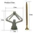 thumbnail image 3 of 50pcs Self-Drilling Drywall Anchor Kit - Hollow Wall Anchors With Screws Home Pierced Special Nylon Plastic Gypsum Board, 3 of 10