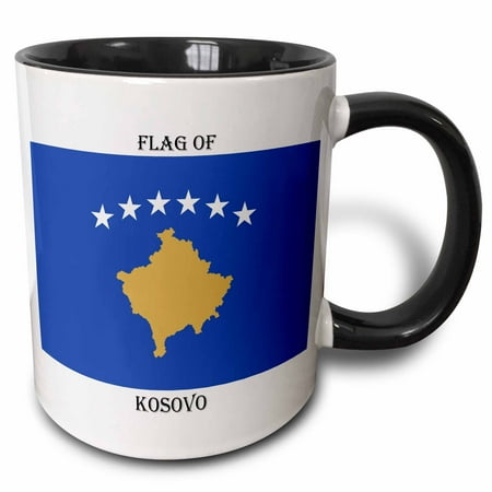 

3dRose Flag of Kosovo Two Tone Black Mug 11oz