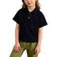 thumbnail image 2 of Odeerbi Chicos Niñas Algodón Golf Camisas Color Sólido Camisas de Manga Corta Uniforme Escolar Con Bolsillo, 2 of 9
