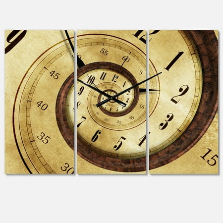 Designart 'Vintage Time Spiral' Modern wall clock