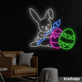 thumbnail image 2 of Craftnamesign Rabbit Paint Egg Neon Sign, Easter Day Decor, Nursery Decor, 2 of 4