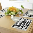 thumbnail image 4 of Ambesonne 50th Birthday Place Mats Set of 4, Funny Happy Face, Standard Size, Black White, 4 of 6