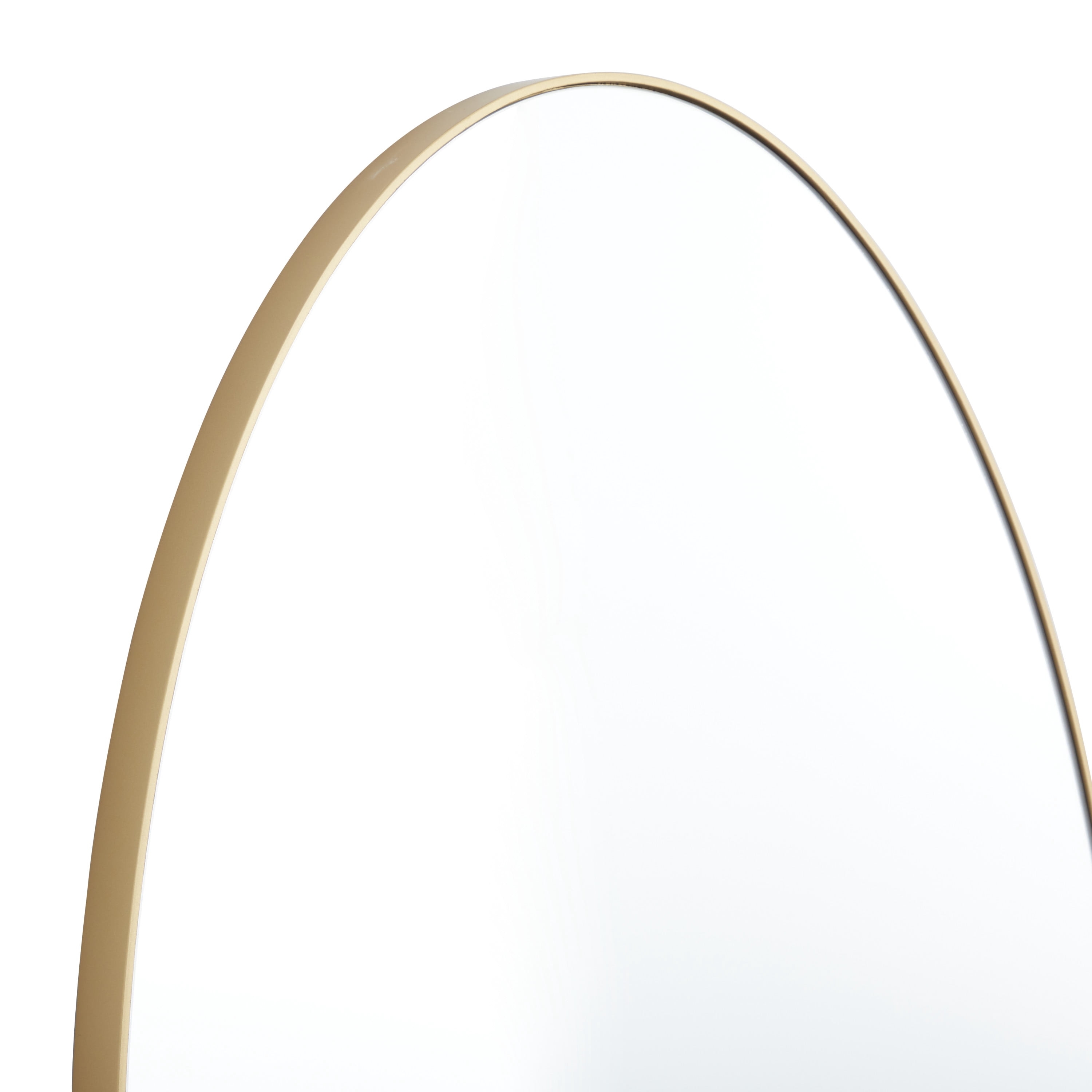 DecMode 24" x 40" Gold Oval Wall Mirror with Thin Minimalistic Frame