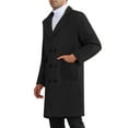 thumbnail image 4 of INSPIRE CHIC Winter Coats for Men's Notched Collar Double Breasted Long Trench Coat, 4 of 6