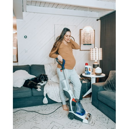 Hoover - PowerDash Corded Upright Deep Cleaner - White/Blue