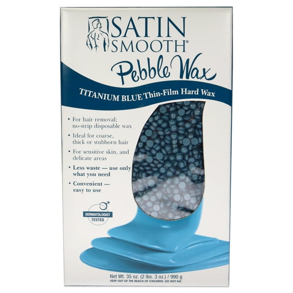 Titanium Blue Thin Film Hard Wax by Satin Smooth for Women - 35 oz Wax