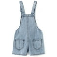 thumbnail image 2 of KIDSCOOL SPACE Little Girls Boys Jeans Shorts,Simple Design Adjustable Straps Summer Denim Shortalls,Light Blue,9-10 Years, 2 of 6