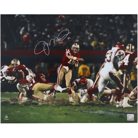 Joe Montana San Francisco 49ers Autographed 16" x 20" Throwing vs. Bengals Horizontal Photograph - Fanatics Authentic Certified