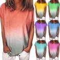 thumbnail image 2 of dianhelloya Women T-shirt Tie Dye Loose Summer Relaxed Fit Crew Neck Tee Tops Streetwear, 2 of 8